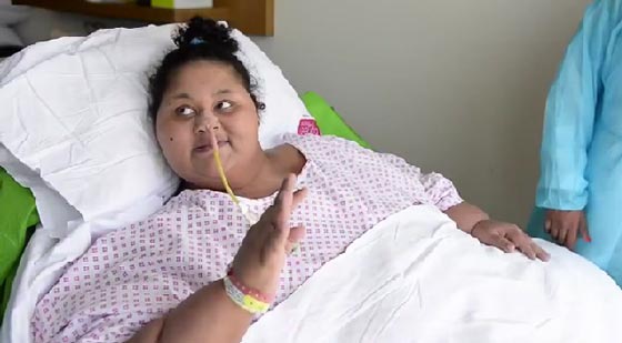 واخيرا: تحسن حالة المصرية ايمان احمد صاحبة النصف طن .. بالفيديو صورة رقم 3