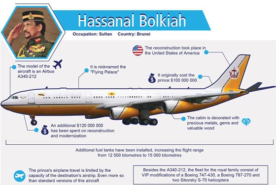 صور طائرات زعماء العالم تفوق الخيال: حمامات سباحة وصالات رياضية صورة رقم 9