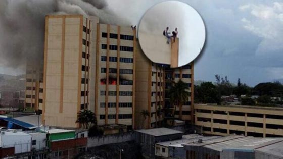 فيديو صادم.. نجاة رجل قفز من الطابق التاسع بحريق بالسلفادور صورة رقم 2