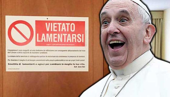 لافتة تحمل عبارة ممنوع التذمر يضعها البابا على بابه.. ما سرّها؟! صورة رقم 4