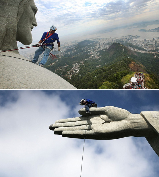 ترميم تمثال المسيح وطلاء الجسور المعلقة، من أخطر الوظائف في العالم! صورة رقم 1