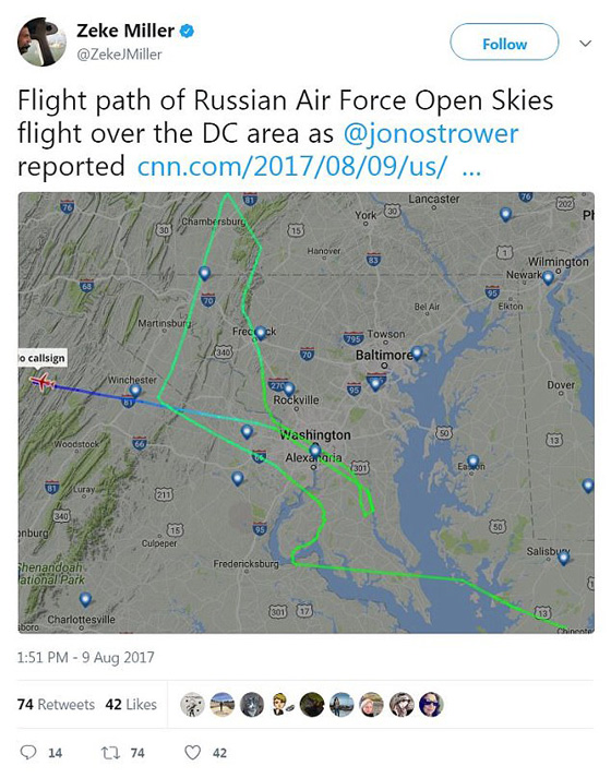طائرة استطلاع روسية تحلق فوق البنتاغون ومقر وكالة الـ CIA.. فيديو صورة رقم 5