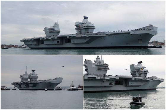  بالفيديو.. وصول أضخم سفينة حربية بريطانية إلى جنوب إنجلترا للمرة الاولى صورة رقم 6