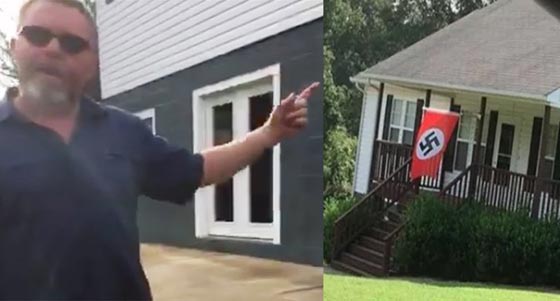 بالفيديو: يرفع العلم النازي في شرفة منزله ويهدد! صورة رقم 1