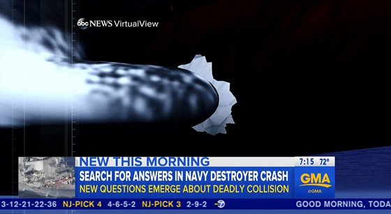 فقدان 10 بحارة اميركيين اثر اصطدام مدمرتهم بناقلة نفط في سنغافورة صورة رقم 13