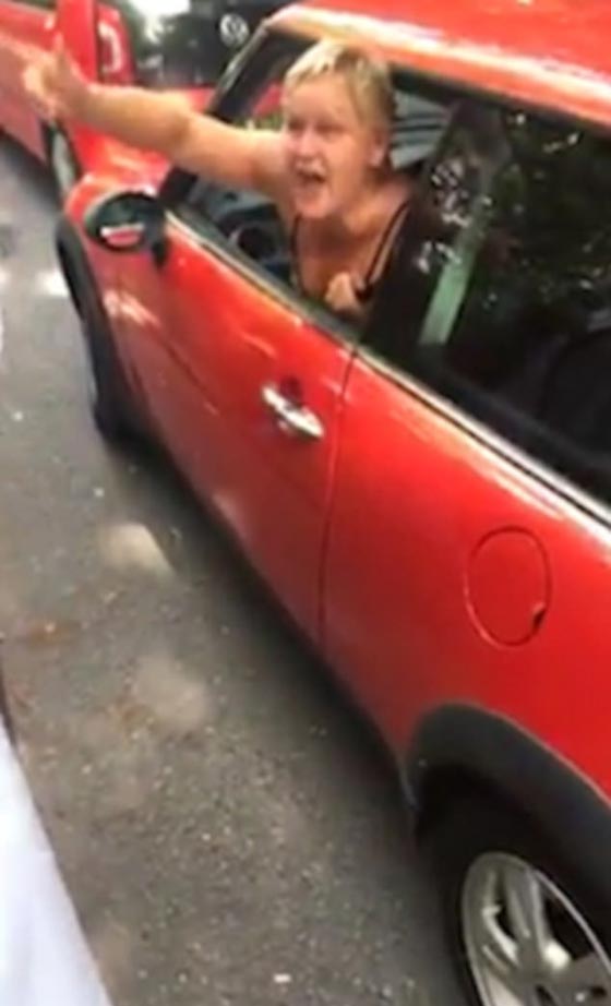 فيديو صادم.. امرأة بريطانية عنصرية تخرج رأسها من نافذة سيارتها وتشتم المسلمين! صورة رقم 4