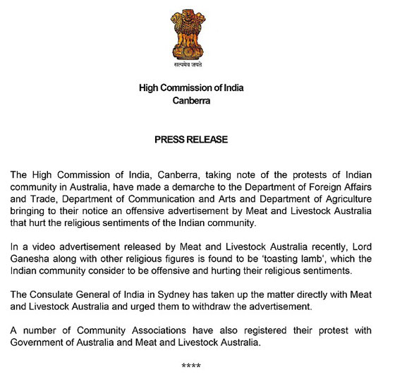 اعلان للحوم الاسترالية يستثني النبي محمد يسيء للاديان الهند تحتج صورة رقم 9