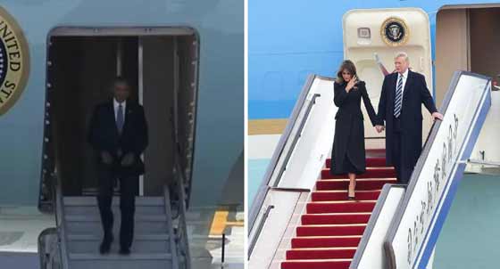 بالفيديو والصور.. شاهدوا الفرق بين استقبال أوباما وترامب في الصين صورة رقم 1 بالفيديو والصور.. شاهدوا الفرق بين استقبال أوباما وترامب في الصين صورة رقم 1