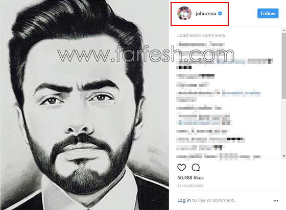 المصارع العالمي جون سينا ينشر صورة النجم تامر حسني فما السر؟ صورة رقم 1