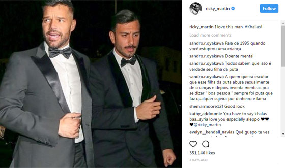 ريكي مارتن لمنتقدي خطيبه السوري بسبب علاقتهما المثلية: (خلص)! صورة رقم 1