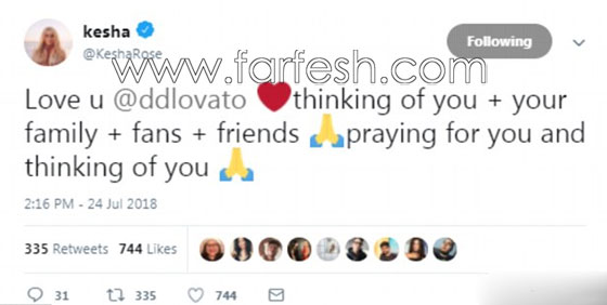 نقل ديمي لوفاتو إلى المستشفى بسبب جرعة زائدة من الهيروين والمشاهير يصلون من أجلها! صورة رقم 17