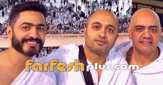 بعد حفلته الناجحة في السعودية، تامر حسني يؤدي العمرة صورة رقم 2