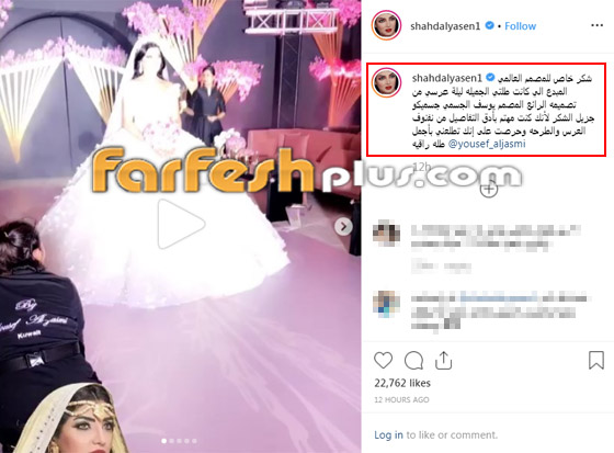 صور وفيديو: الفنانة العراقية شهد الياسين تنشر لقطات من حفل زفافها صورة رقم 1