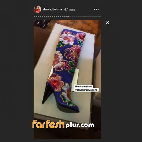  بعد سيارة مازيراتي.. دنيا بطمة تنشر صورة حذاء ثمنه 30 الف دولار! صورة رقم 1