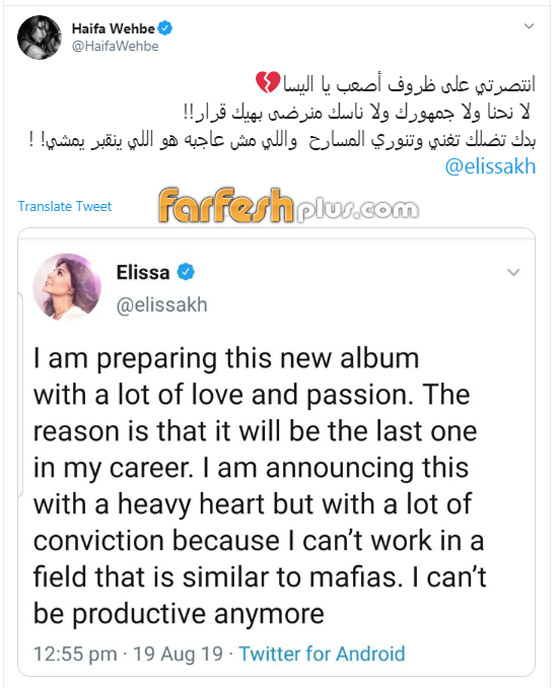 هيفاء وهبى تكشف الأسباب الحقيقية لـ اعتزال إليسا صورة رقم 3