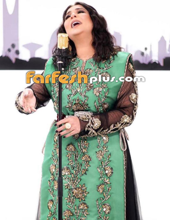 بالصور: الفنانات بأزياء خضراء وذهبية شعبية لليوم الوطني صورة رقم 4