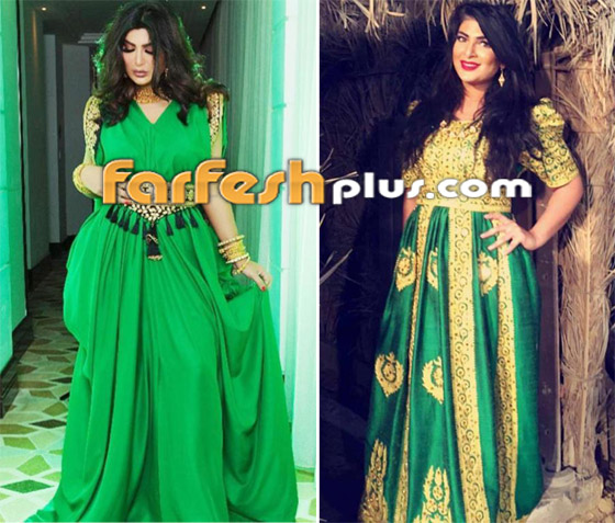 بالصور: الفنانات بأزياء خضراء وذهبية شعبية لليوم الوطني صورة رقم 1