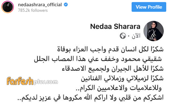 أول تعليق ل ” نداء شرارة ” بعد وفاة شقيقها : ” شو عامل بحياتو أخوي حتى كل الناس تدعيلو “ صورة رقم 1