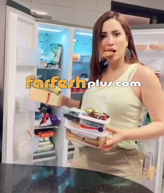 فيديو طريف: على أغنية عبد الباسط حمودة، نسرين طافش تلتهم ما بالثلاجة صورة رقم 3