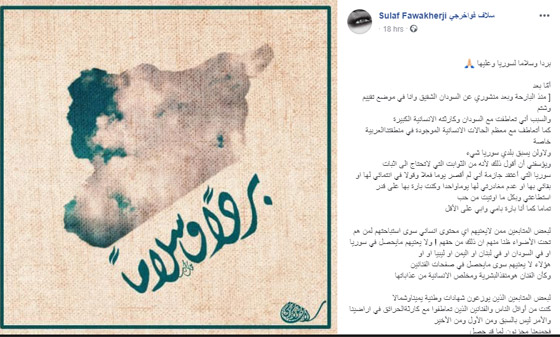 بسبب تضامنها مع السودان.. ردّ حازم من سلاف فواخرجي بعد تعرضها للإنتقاد صورة رقم 1
