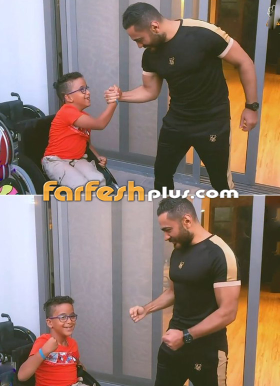 فيديو تامر حسني يحقق حلم طفل من ذوي الإعاقة ويغير عنوان أغنية صورة رقم 8
