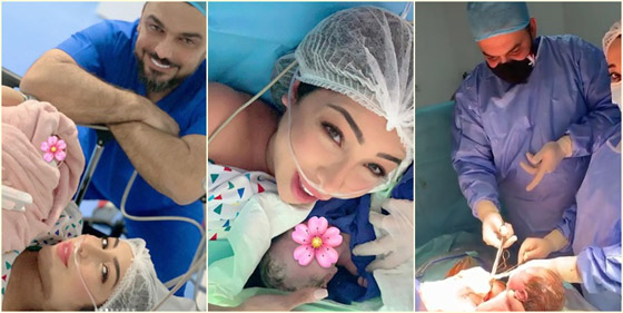 شاهد.. دنيا بطمة تنشر لحظة قطع الحبل السري لابنتها ليلى روز! صورة رقم 1