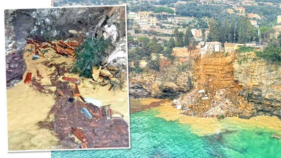 مقبرة إيطالية تنهار في البحر وتجرف معها عشرات التوابيت والجثث! صورة رقم 1