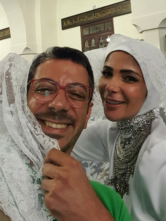 مصمم فستان زفاف منى زكي في 