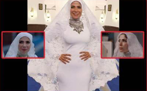 مصمم فستان زفاف منى زكي في 
