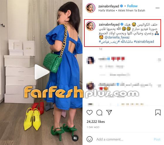 فيديو: حفيدة هيفاء وهبي تستعرض فساتينها على أغنية جدتها 