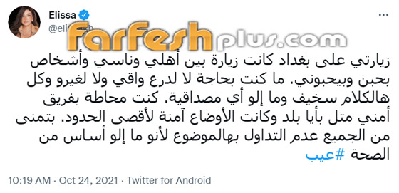 فيديو وصور إليسا: هل ارتدت درعا واقيا للرصاص ببغداد؟ أم مشد لإخفاء زيادة وزنها؟ صورة رقم 2