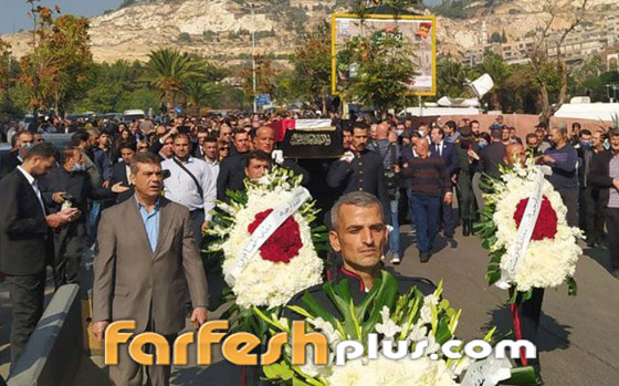 فيديو وصور: زوجة صباح فخري تنهار في جنازته وتشكر بشار الأسد! صورة رقم 8