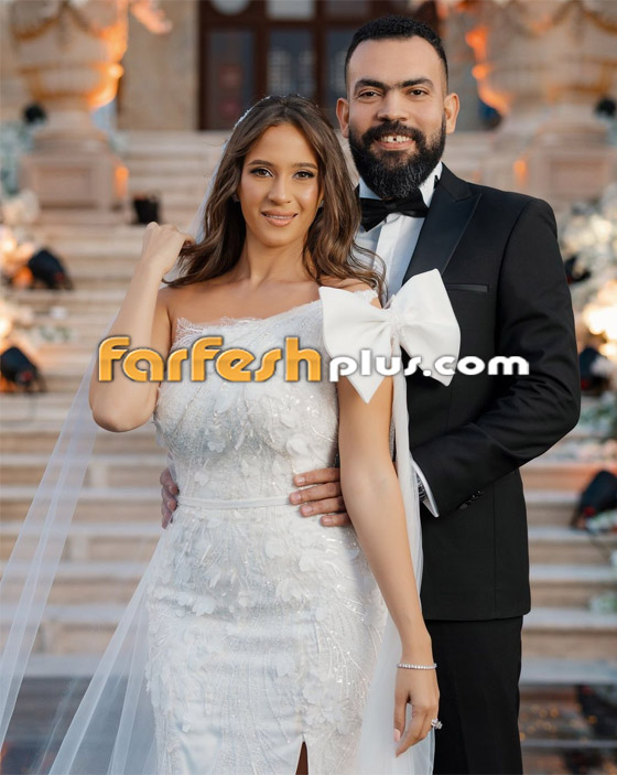 صور وفيديو: الفنان خالد عليش يغني لعروسته ميرهان عمرو في حفل زفافهما صورة رقم 1