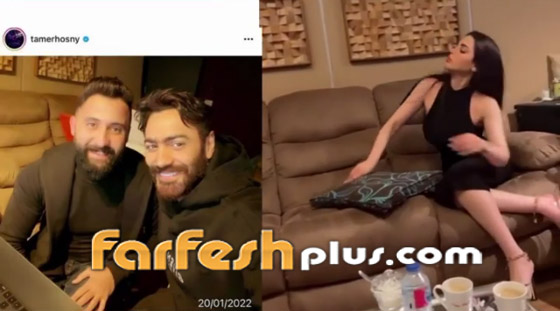فيديو: جليلة المغربية بفستان فاضح بمنزل تامر حسني! هل تستفز بسمة بوسيل؟ صورة رقم 3