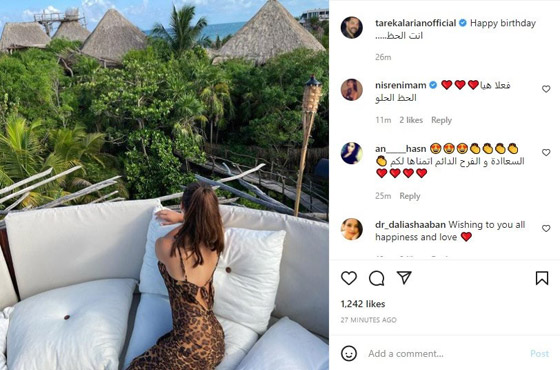 فيديو وصور: طارق العريان يحتفل بعيد ميلاد حبيبته نيكول سعفان.. لماذا أخفى وجهها؟ صورة رقم 1