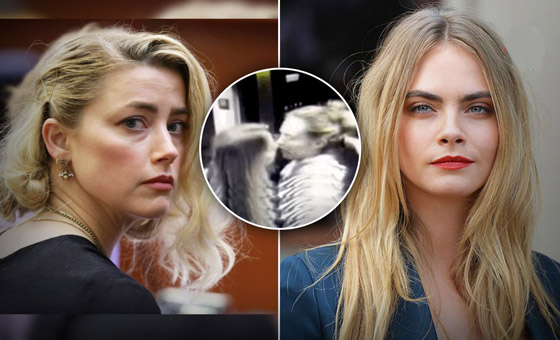 صور فضيحة آمبر هيرد: تُقبل عشيقتها عارضة الأزياء المثلية في مصعد! صورة رقم 6