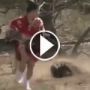 بالفيديو.. شابة يابانية كادت تصبح غداء لتنين كومودو