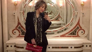  صور بسمة بوسيل تتألق باطلالة انيقة بالأسود مع تامر حسني والطفلة امينة 