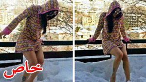 صور هيفاء وهبي الساخنة حافية القدمين على الثلج