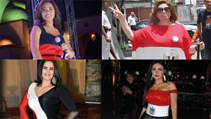 صور الفنانات المصريات و(مرمطة) علم مصر على أجسادهن