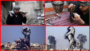  صور فنانين من فلسطين، سوريا، العراق وليبيا يحوّلون دخان القنابل الى لوحات فنية إبداعية