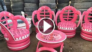   عراقي مبدع يحول إطارات السيارات القديمة إلى تحف منزلية 