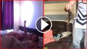  شاهد اي مقلب نفذته هذه الفتاة بصديقها لانه قص شعرها.. فيديو