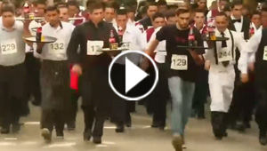فيديو طريف: مسابقة أسرع نادل ونادلة ي الأرجنتين