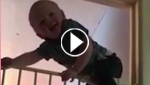 فيديو طريف.. طفل شقي يبدي مهارة غير عادية في تسلق بوابة