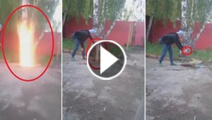 شاب روسي كاد يفقد حياته وهو يختبر تفجير انبوب مجاري.. فيديو