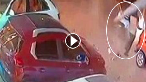فيديو.. معجزة الهية تنقذ شاب من الموت مرتين
