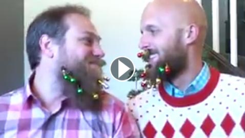مع اقتراب عيد الميلاد.. أشخاص يحولون لحاهم لأشجار كريسماس 