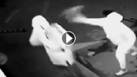بالفيديو.. لص غبي يتسبب بإصابة زميله أثناء محاولة سرقة
