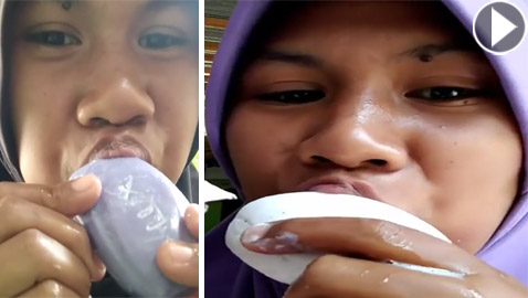 أدمنته منذ عامين.. فتاة إندونيسية تعشق أكل الصابون لهذا السبب!